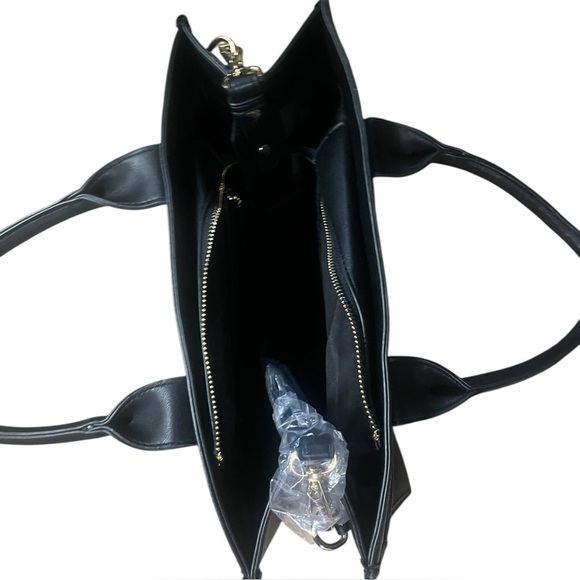 Valentino Orlandi Large Satchel Black Crossbody Vegan Leather Purse NWOT Italy - Picture 4 of 8